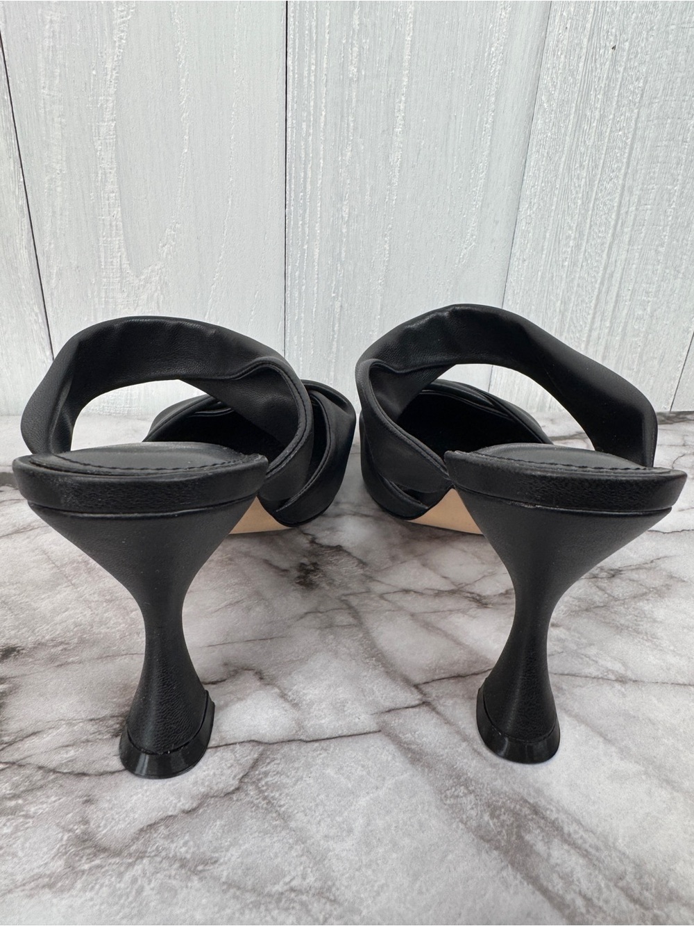 Marc Fisher Heaton Black Pointed Toe Twist Strap Mule Heels 8.5 - Picture 4 of 5